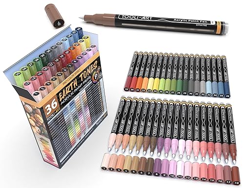 36 Acrylic Paint Pens Skin and Natural Earth Tone Marker