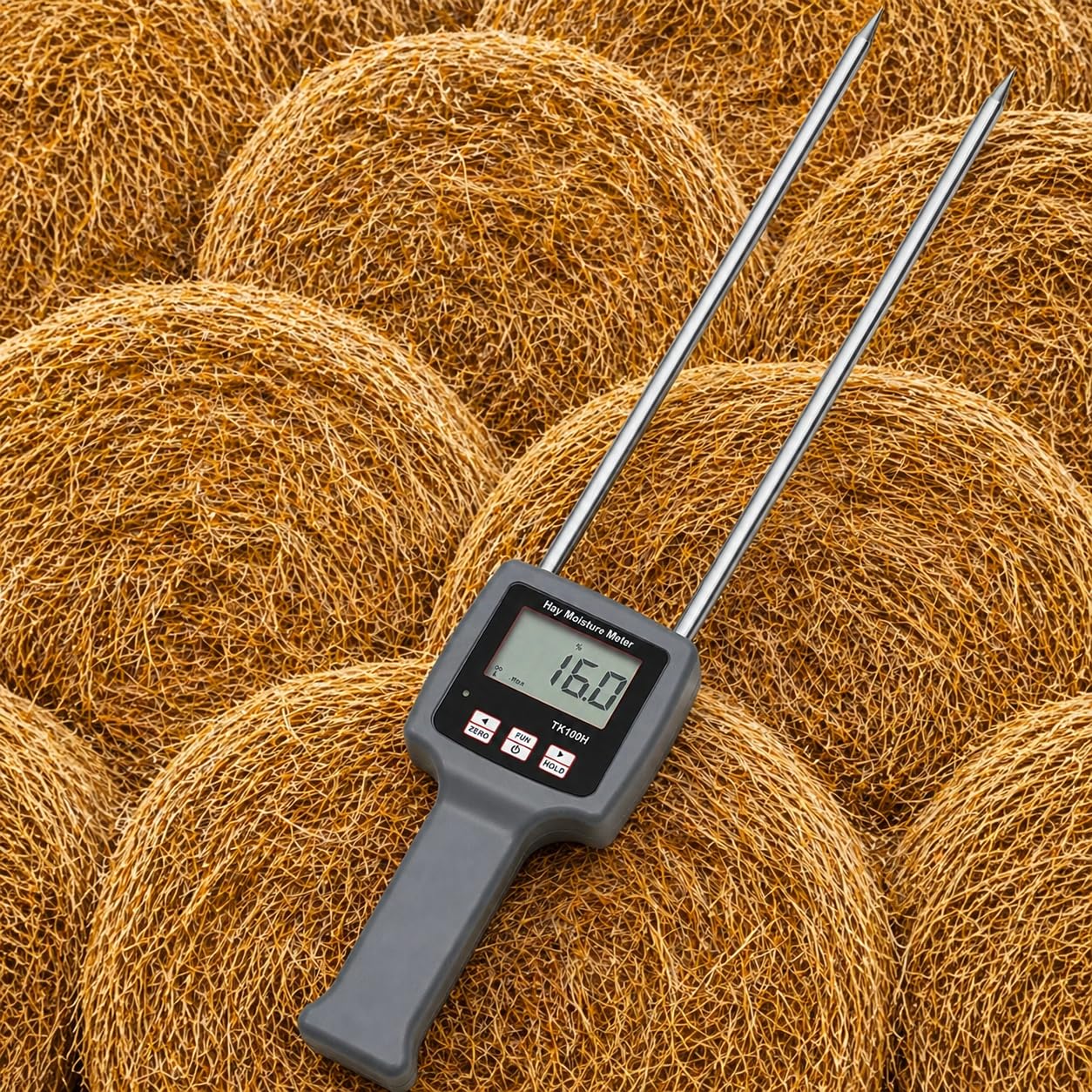 LABART TK100H Portable Hay Moisture Tester, Precise and Fast Measurements With Probe, Hay Moisture Meter For Froage Grass, Leymus Chinensis, Alfalfa and Other Hays-picture-13
