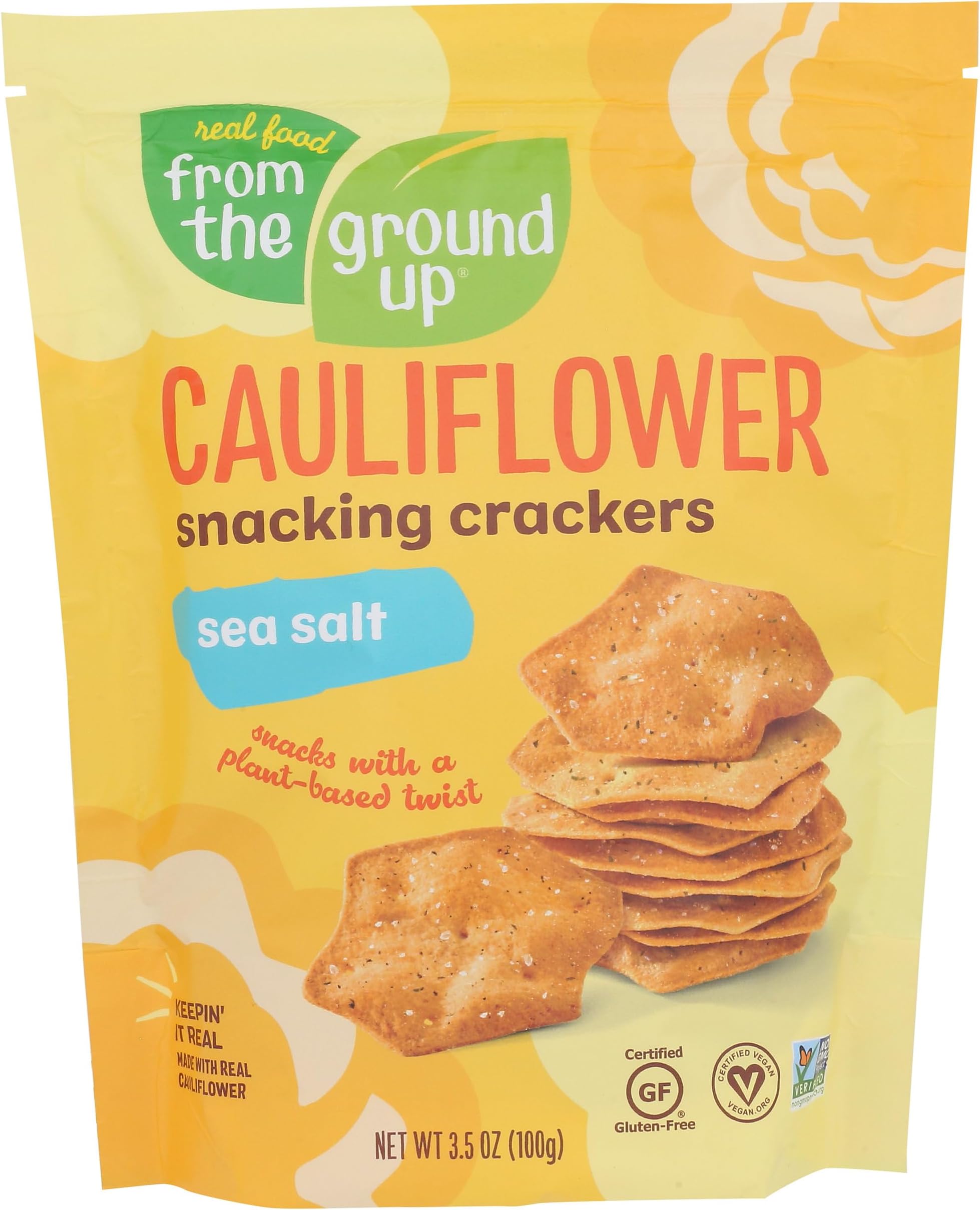 FROM THE GROUND UP Sea Salt Cauliflower Snacking Crackers, 3.5 OZ