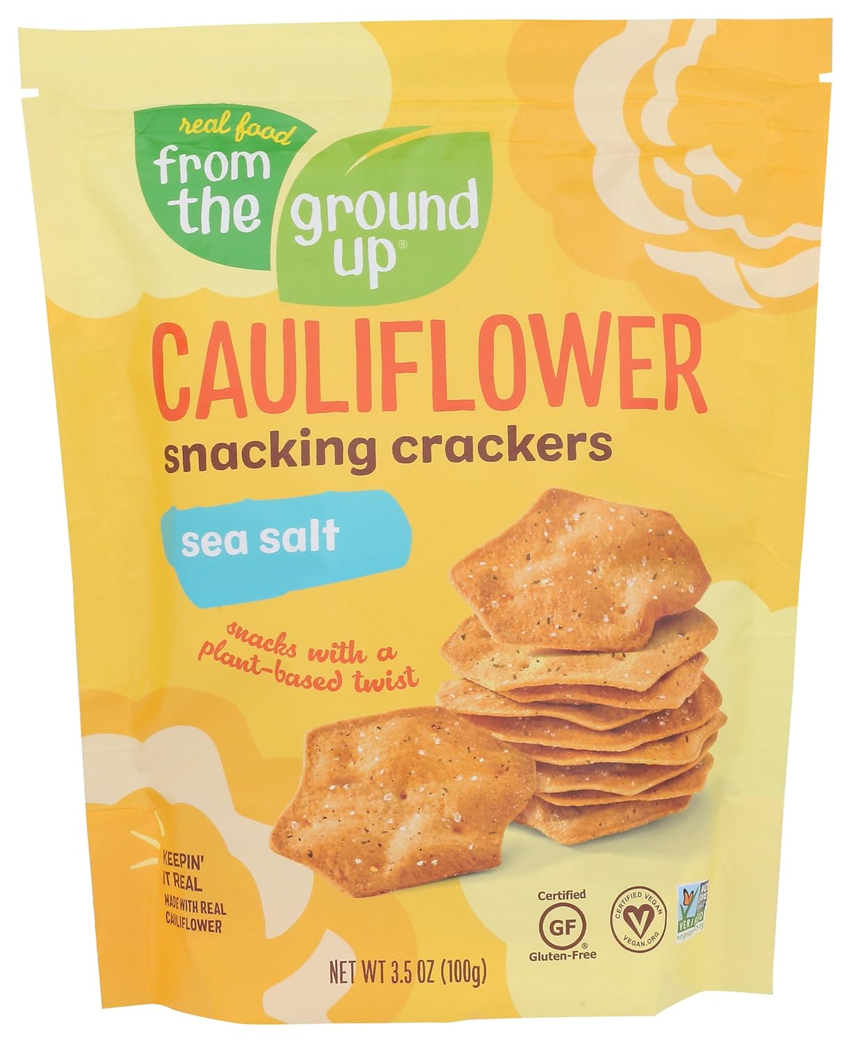 Galletas Snacking de Coliflor con Sal Marina FROM THE GROUND UP 3.5 OZ