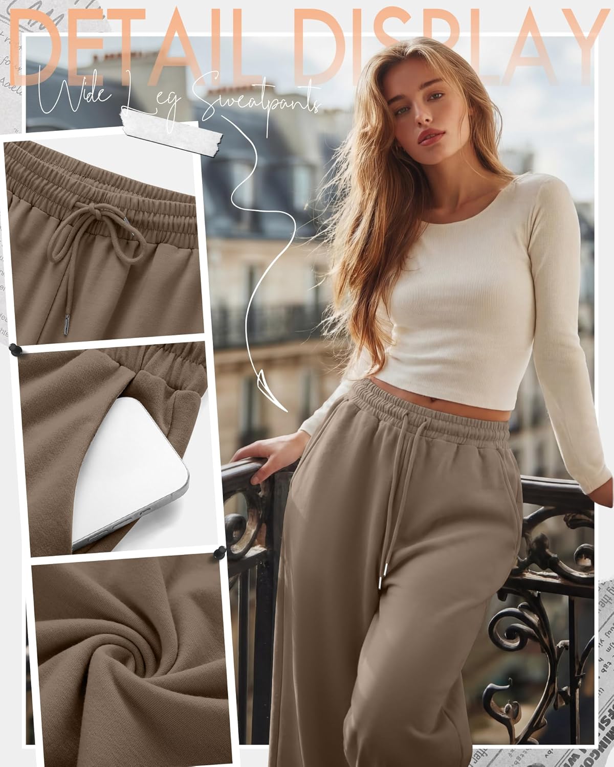 Neer 3 Pack Women's Wide Leg Sweatpants Yoga Baggy Lounge Pants Travel Cozy Drawstring Loose Y2K Jogger with Pockets