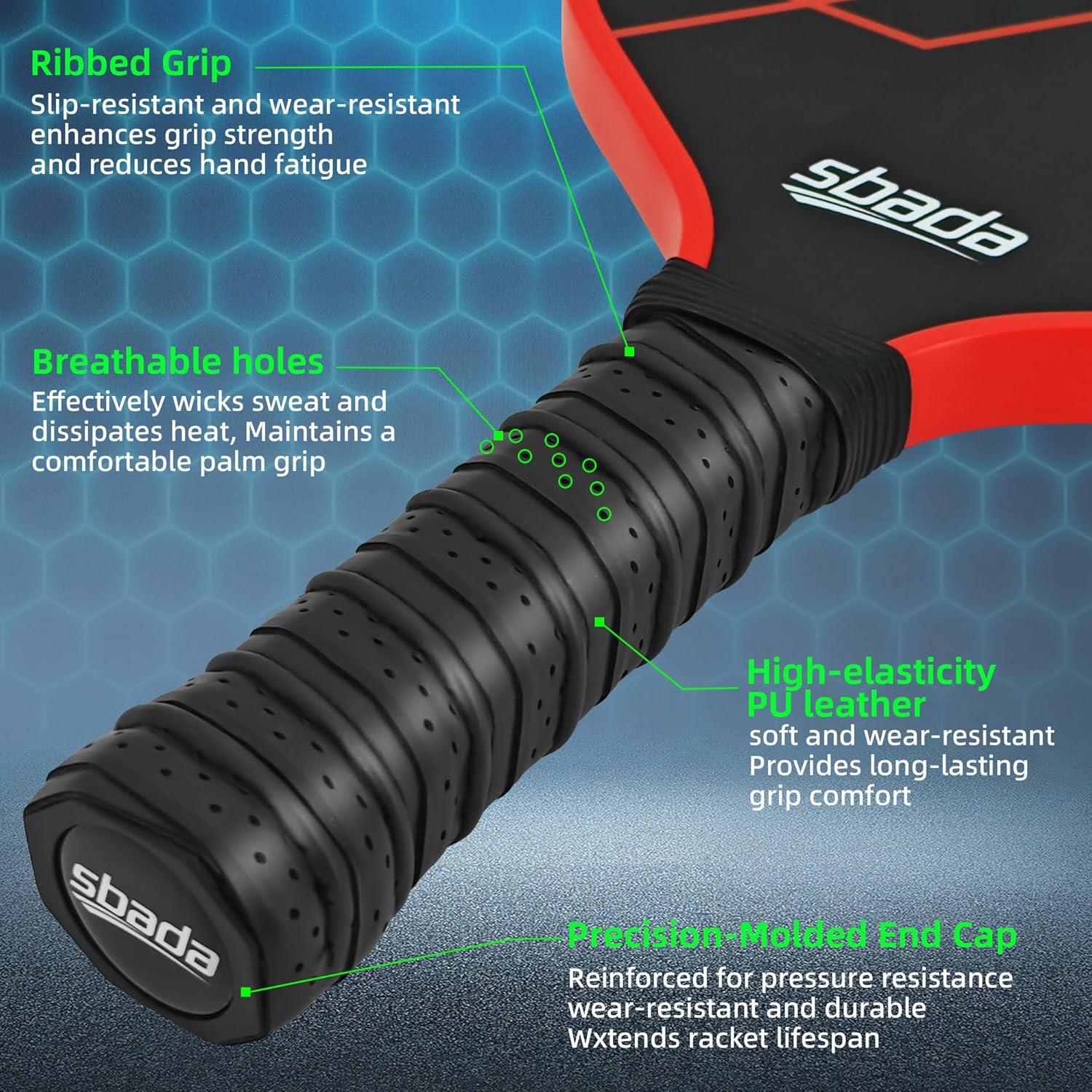 Pickleball Paddles Set of 2 - Graphite Carbon Fiber Pickleball Set with Pickleball Rackets for Adults & Beginners, Lightweight Pickle Ball Rackets 2 Pack for Men Women