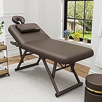 Vista 7 de pouseayar Mesa de masaje ajustable con almohada facial y reposacabezas, resistente y sólida, silenciosa y fácil de ajustar, respaldo ajustable