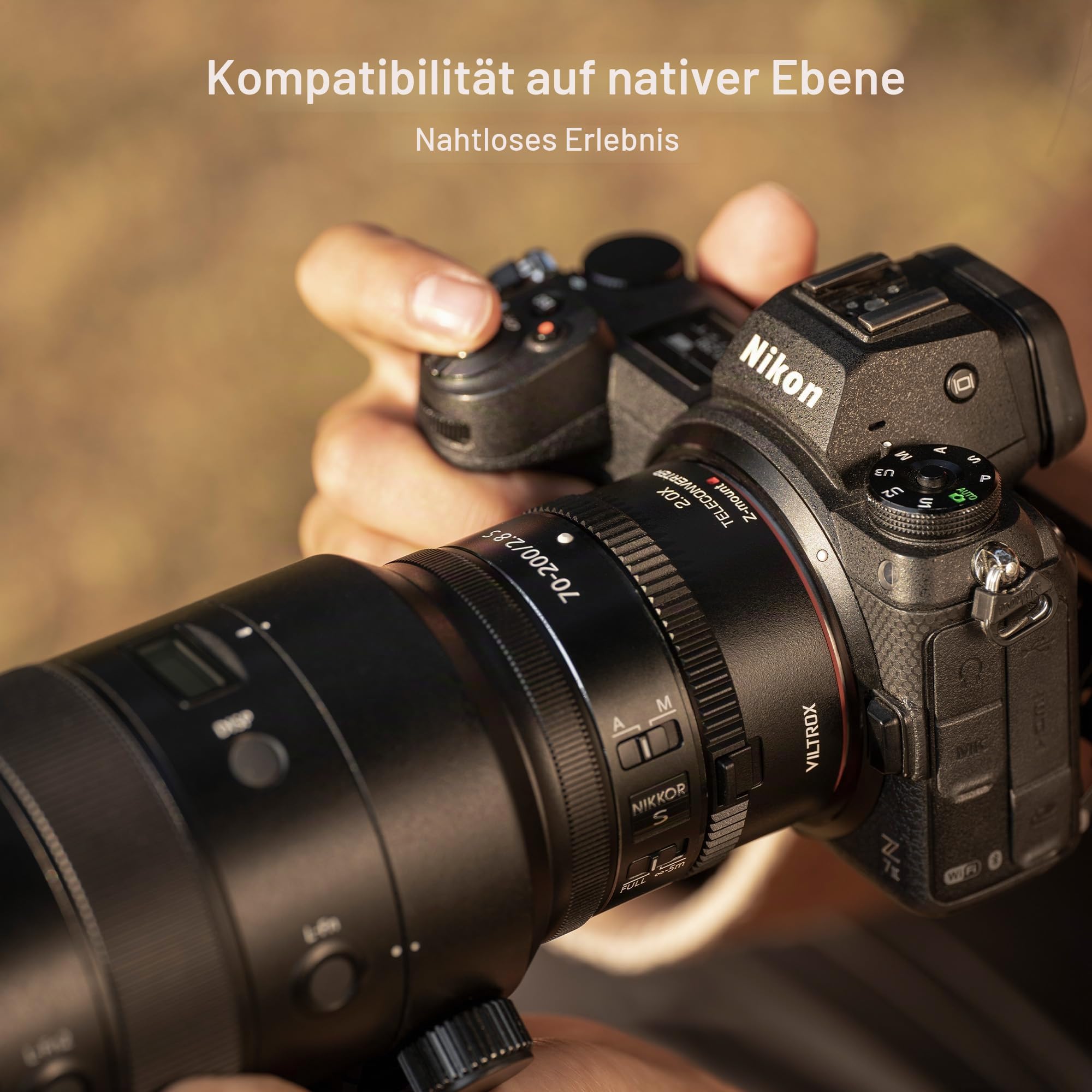VILTROX Telekonverter TC-2.0X für 2.0X Vergrößerung, Autofokus Telekonverter Extender Konverter kompatibel mit Nikon Z-Mount NIKKOR Z 70-200mm f/2.8VR S, 400mm f/4.5 VR S, 100-400mm f/4.5-5.6 VR S