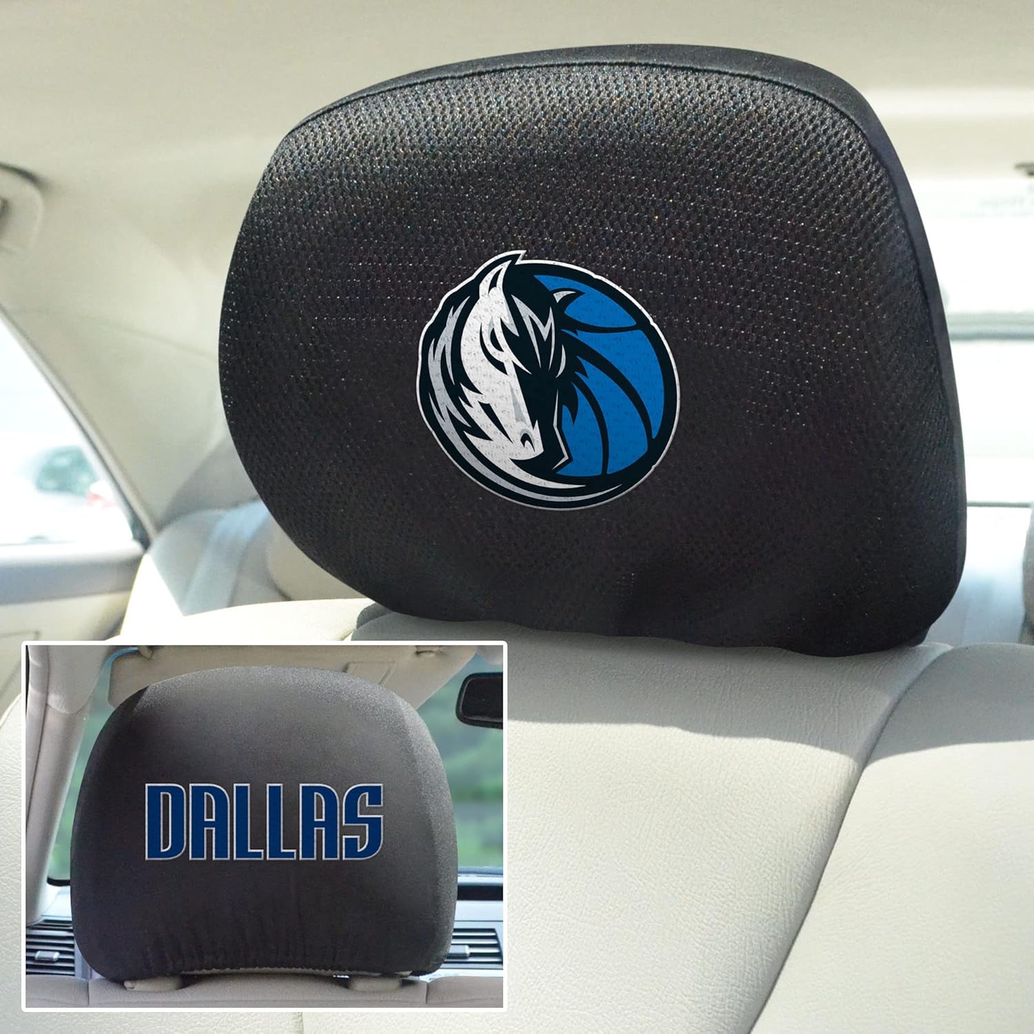 Fanmats - 14774 FANMATS NBA Dallas Mavericks Polyester Head Rest Cover 10"x13"