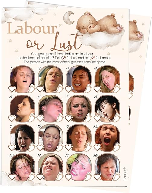 Labour or Lust - Teddy Bear Baby Shower Game - 20 Players