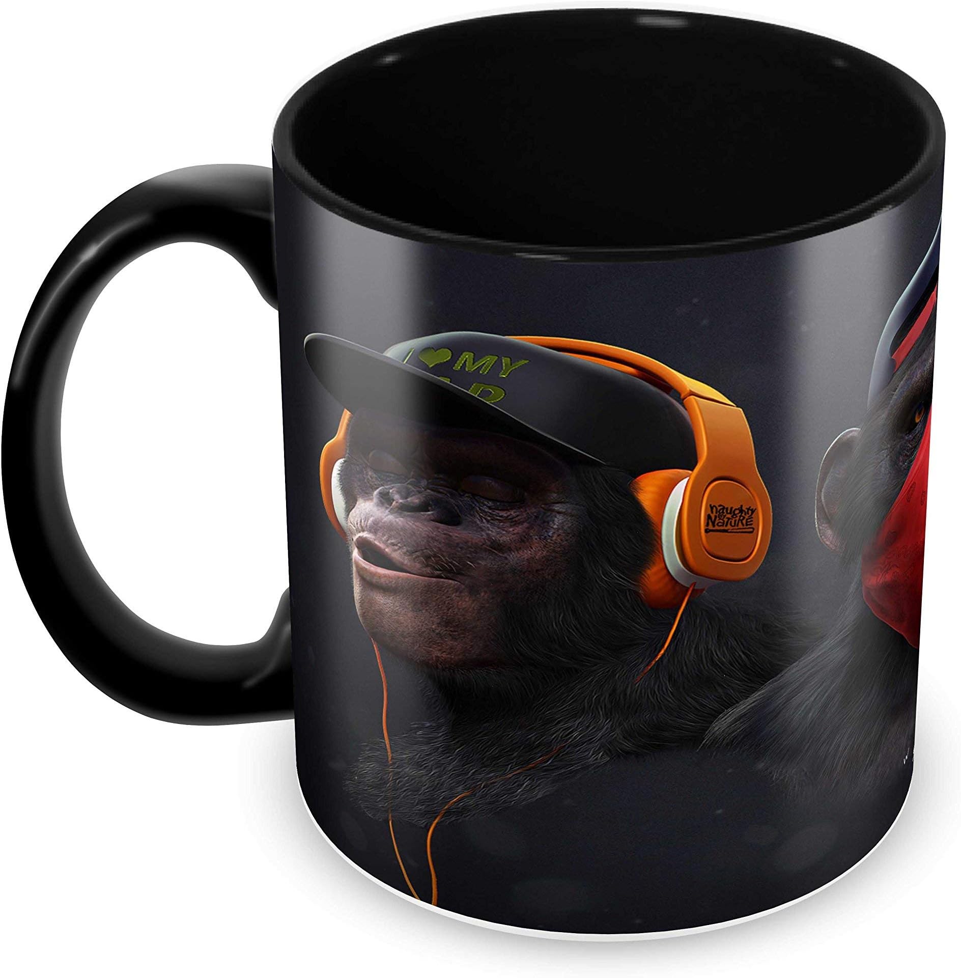 Tuelip Printed Beautiful Swag Monkey Quotes Ceramic Tea and Coffee Ceramic Mug, 350ml, Black