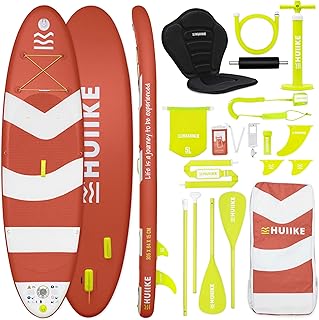 HUIIKE Stand Up Paddling Board mit Zubehör, Paddel, Finnen, Pumpe. Paddle Sup Board Aufblasbar Hohe Stabilität und Widerstandsfähigkeit. 305 x 84 x 15 cm, Belastbar bis 130 kg