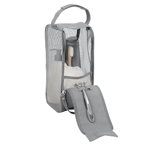 Simplify Hanging Mesh Toiletry Bag Travel Organizer Perfect for Dorm Gym Back to School Shampoo Shower Accessories Grey