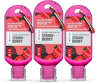 Sponsored Ad – Strawberry 3 Pack 60ml Anti Bacterial Premium Hand Sanitiser Travel Size Refillable Clip Bottle Quick Drying Non Sticky Extra Moisturising Kills 99.9% of Viruses and Bacteria