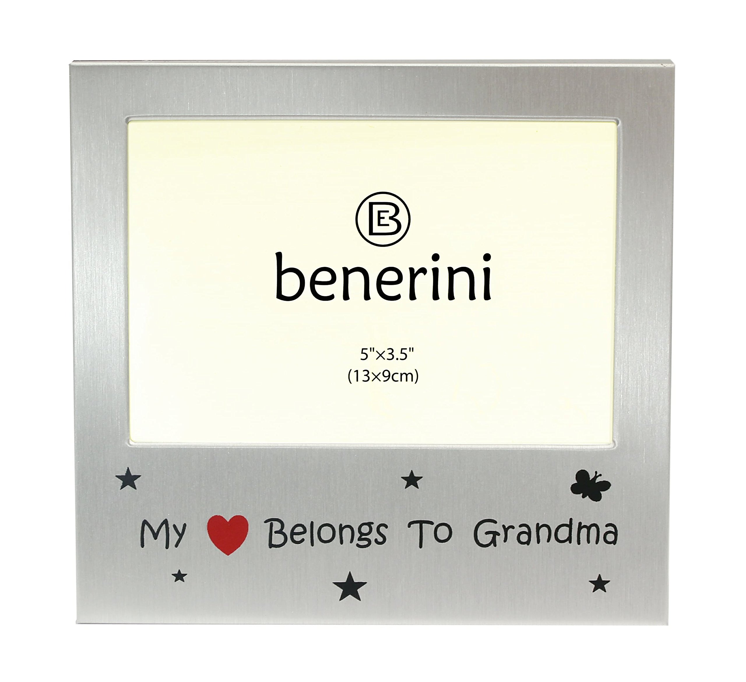 Benerini My Heart Belongs To Grandma ' - Photo Picture Frame Gift - 5X 3.5