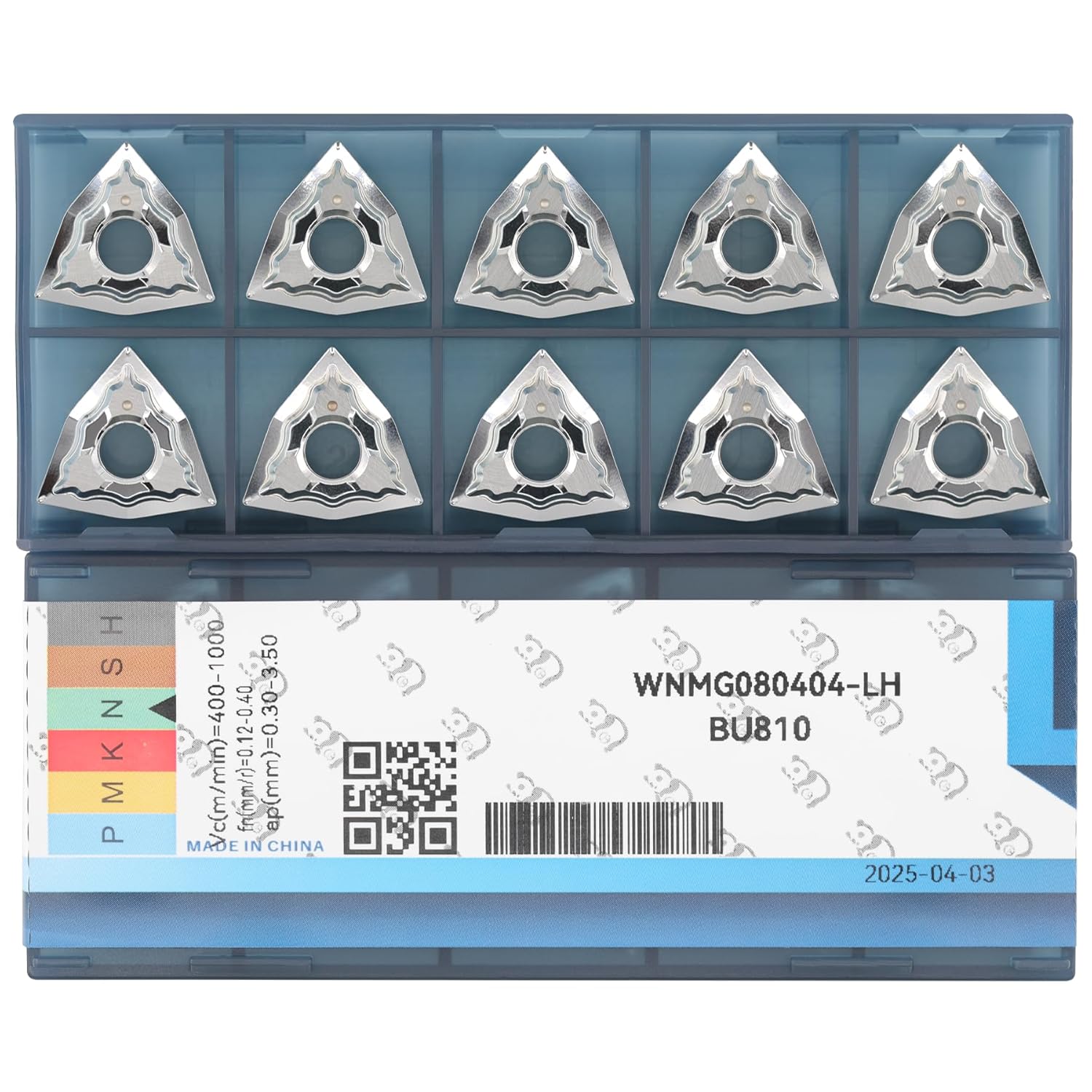 Carbide Inserts WNMG431 WNMG080404, Aluminum Turning Cutting Inserts, Finishing Lathe Tool Blades for Metalworking, 10 PCS