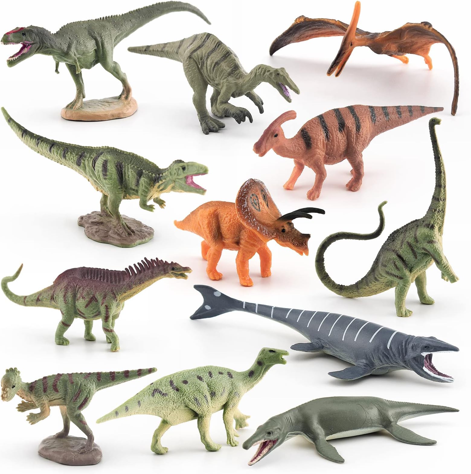GUFOPONAS Mini Dinosaur Toy Set - 12PCS Realistic Dinosaur Cupcake Decorations for Boys - 2 Inch Kids Toddlers Birthday Gift