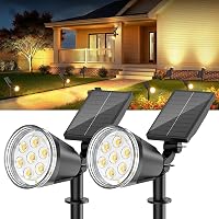 BONLION 1000LM Solar Spot Lights Outdoor Waterproof - 2-in-1 Adjustable Spotlight, 15+ Hrs Landscape Lighting for Yard, Garden, Trees, Flags