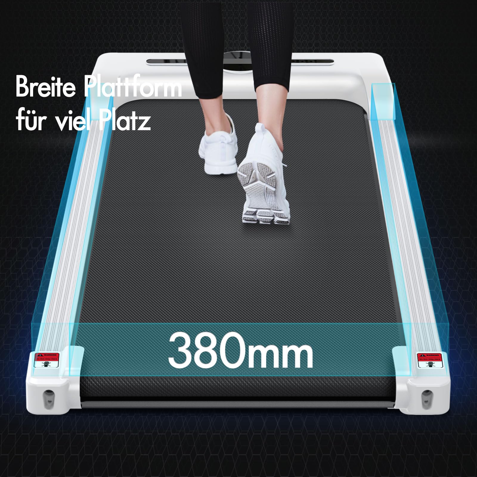 BLACK LORD Laufband, Walking pad 9/12/16 km/h, Laufmattemit/ohne 9% Steigung, unter dem Schreibtisch,tragbar, leise, LED-Display, App, 120/130/140 kg Belastbarkeit, Zuhause und Büro, 2,2/3,0/3,2 PS