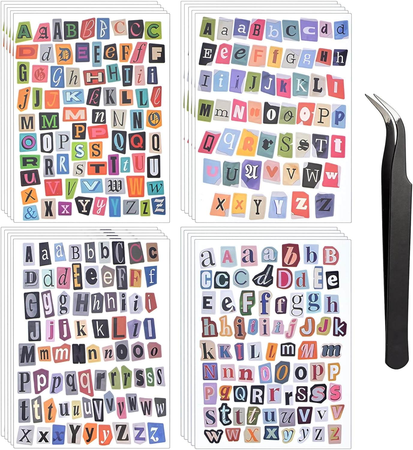1435 Pcs Magazine Letter Stickers Ransom Vintage Junk Journal Stickers Scrapbook Letters Stickers for Scrapbooking Supplies Journaling DIY Crafts Gift 20 Sheets