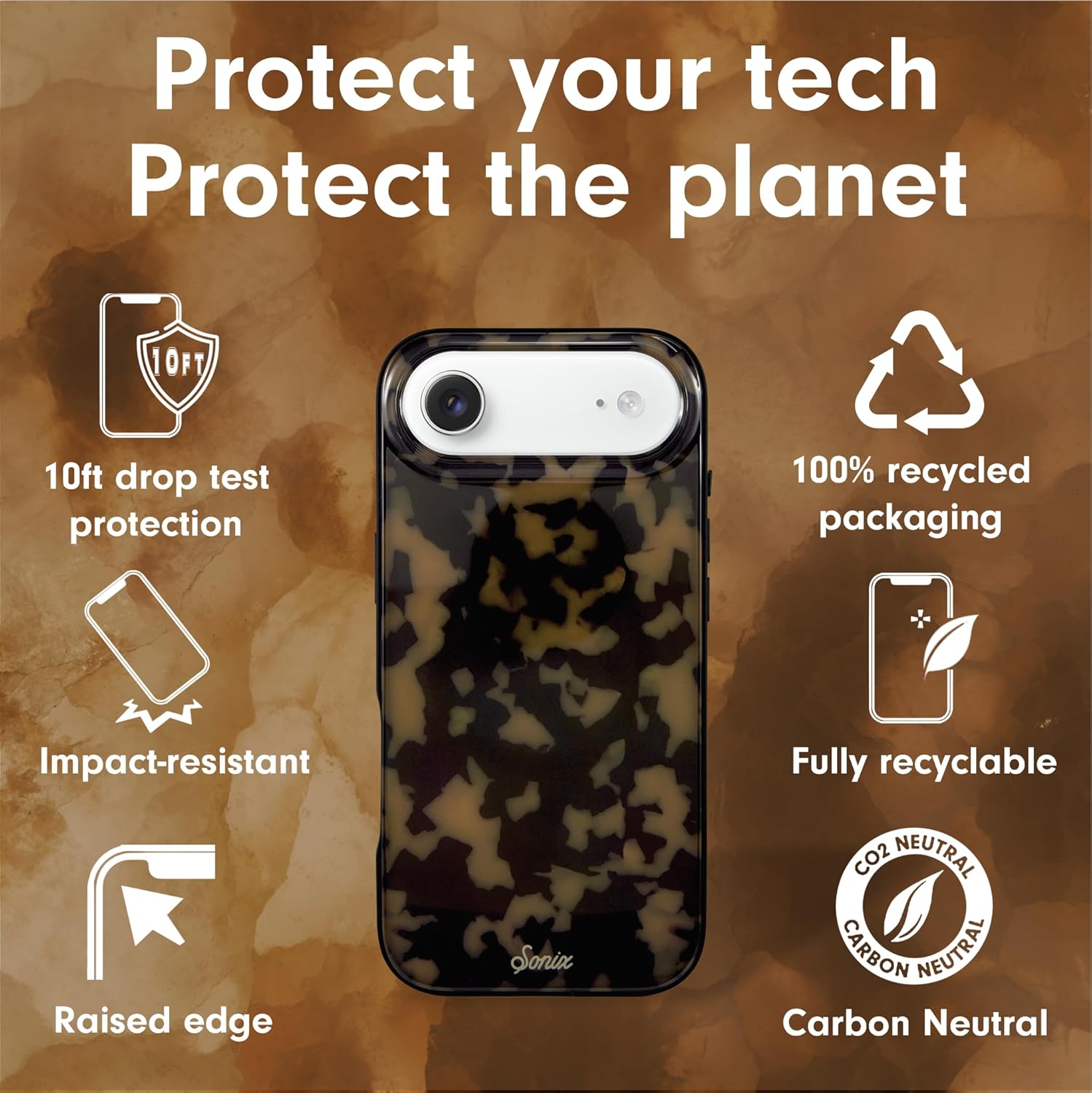 Sonix Case for iPhone 17 Air | Compatible with MagSafe | 10ft Drop Tested | Tortoiseshell | Brown Tort - Image 4