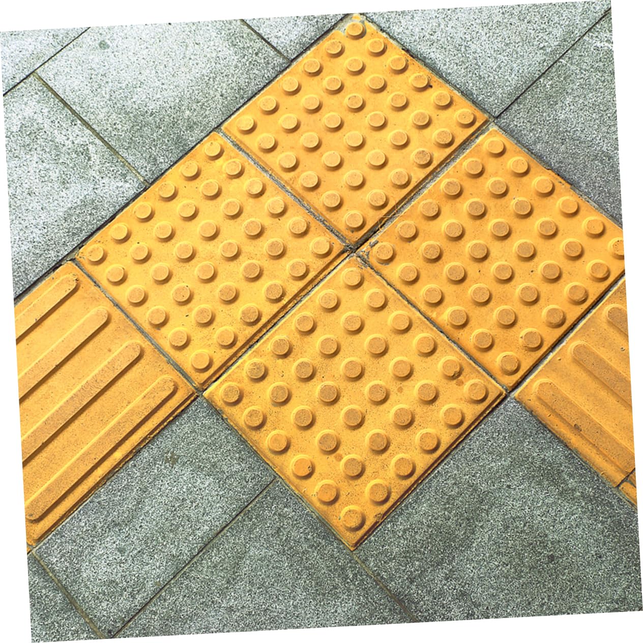 4pcs PVC Tactile Paving Tiles Blind Braille Road Stickers with Raised Dots Waterproof Blind Tracks for Sidewalks and Patios