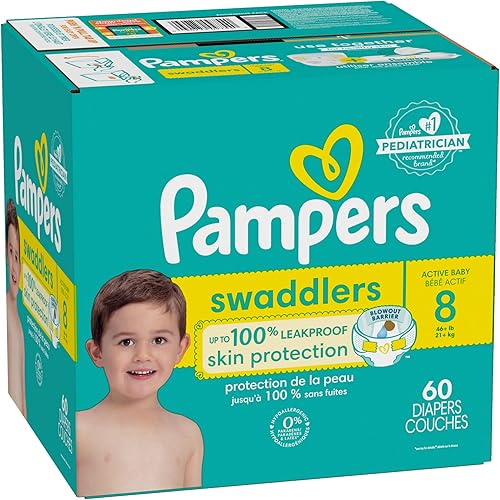 Miniatura 60 de Pañales Pampers Swaddlers, Talla 7 (11.8-22.7 kg), 70 unidades, absorbentes, mantiene al bebé seco y cómodo, pañal desechable seguro para la piel