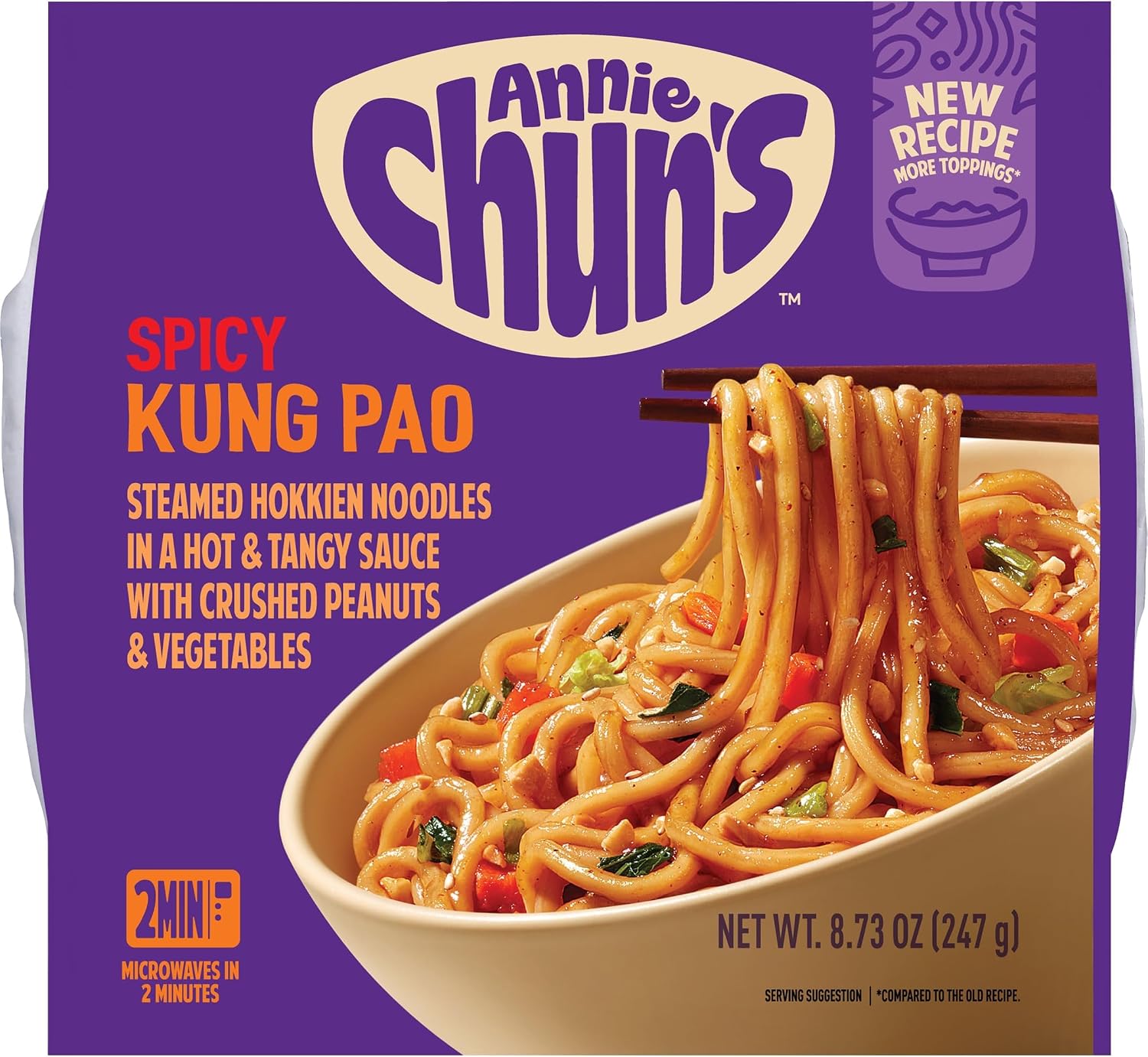 Annie Chun's Spicy Kung Pao Noodle Bowl, 8.73 oz (Pack of 6)