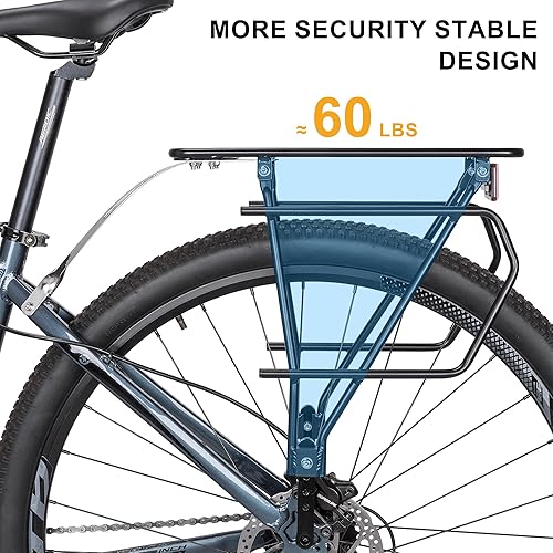 Miniatura 3 de CXWXC Portabicicletas trasero con cesta  Portabicicletas para freno de discosoporte de freno sin disco  Portabicicletas, soporte de transporte de
