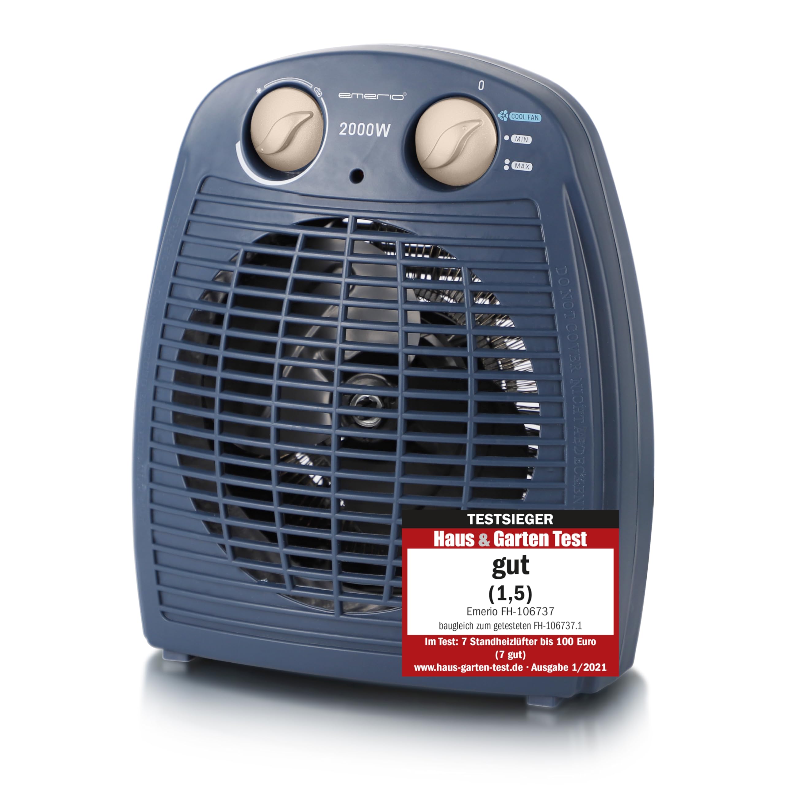 Radiateur soufflant thermique 2000 W avec thermostat réglable et ventilation
