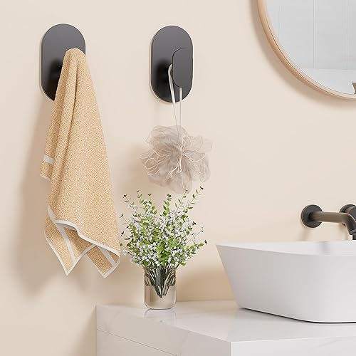 Miniatura 4 de Ganchos adhesivos, ganchos de pared resistentes para colgar abrigos, sombreros, toallas, batas, bolsos, acero inoxidable, impermeables, para baño,