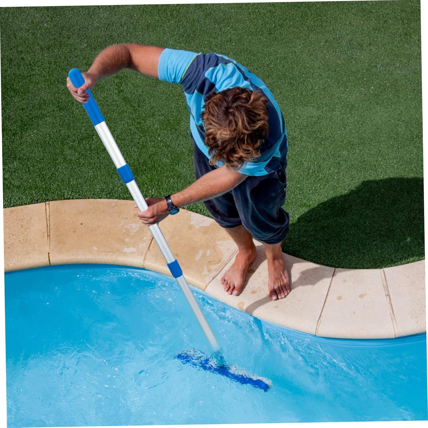 2sets Swimming Pool Cleaning Brushes Tile Wall Brush Extension Pole for Efficient Pool Maintenance and Home Cleaning Supplies