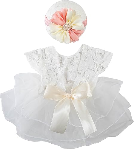 Miniatura 3 de Zeroest Traje de sesión de fotos para niña recién nacida, accesorios de fotografía para bebé, mameluco de encaje, trajes de imagen para recién