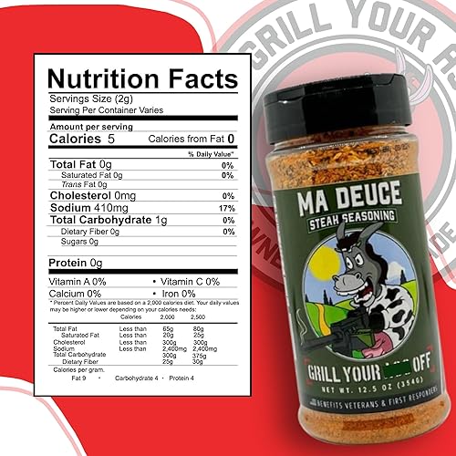 Miniatura 4 de Ma Deuce - Condimento para carne de Grill Your As Off - Condimento para barbacoa y parrilla, lo mejor en filetes, hamburguesas y carnes, frotado en