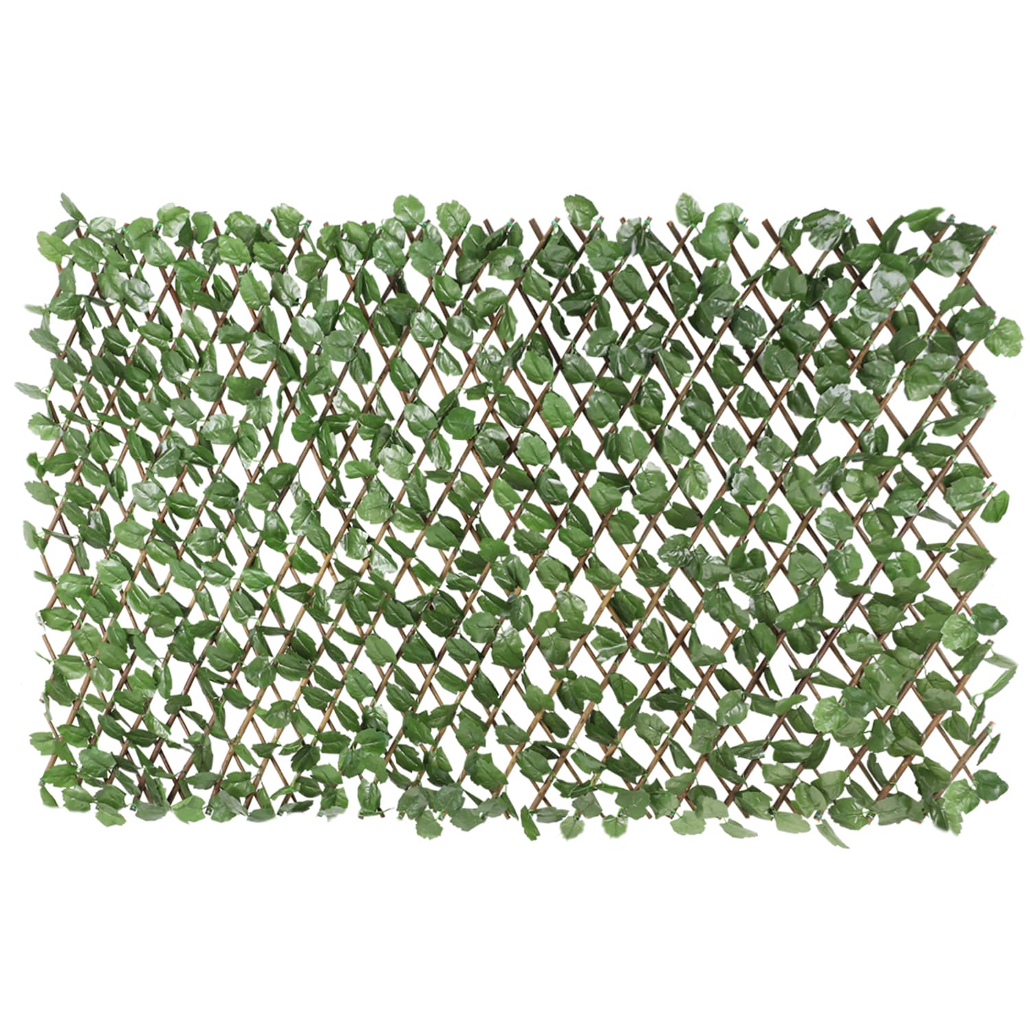 SunnyRoyal Artificial Leaf Faux Ivy Expandable/Stretchable Outdoor Privacy Fence Screen for Balcony Patio Decoration Fencing Panel (Single Sided Ivy Leaves) 2 Pieces