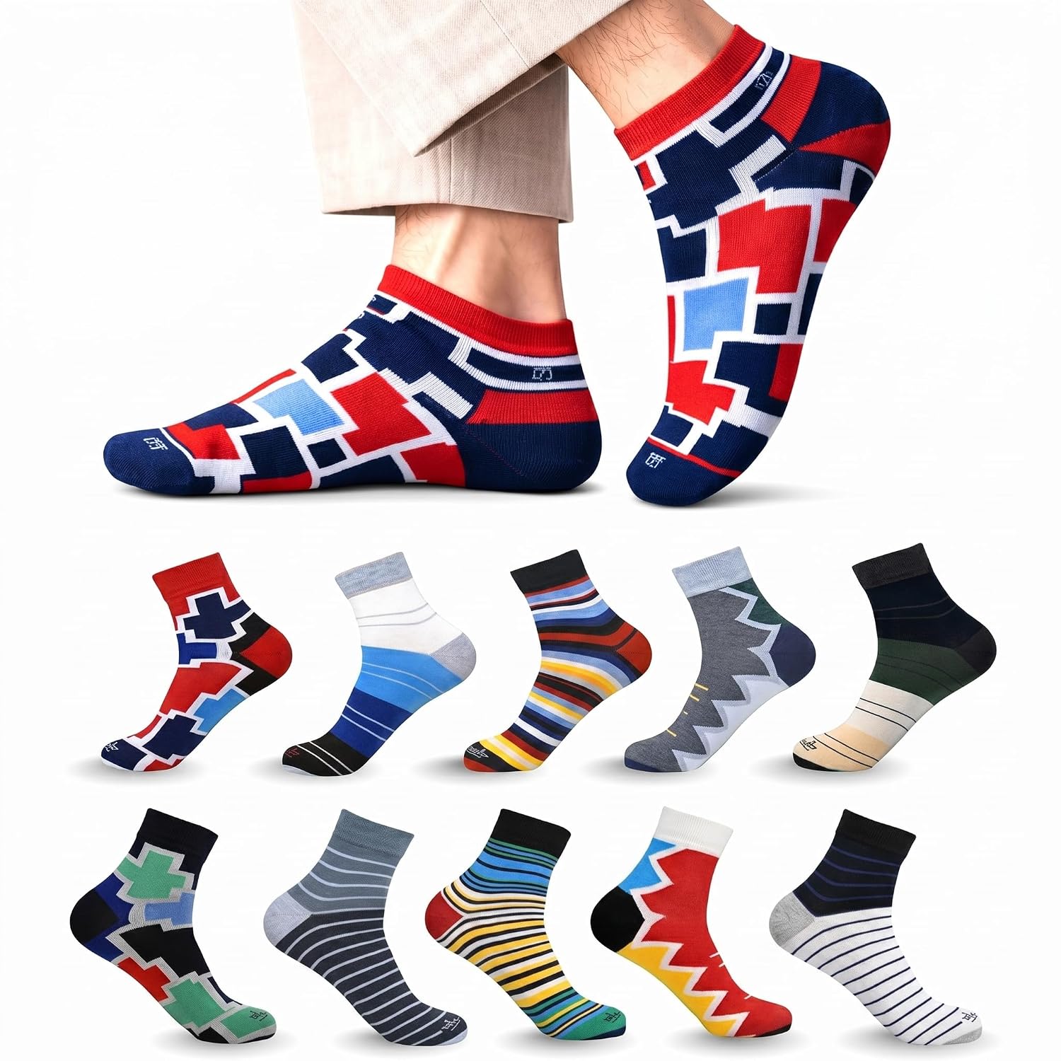Mojaah Essentials Unisex Cotton Ankle Socks for Men & Women, Breathable Moisture Wicking Sports Socks, Ultra Soft Summer A...