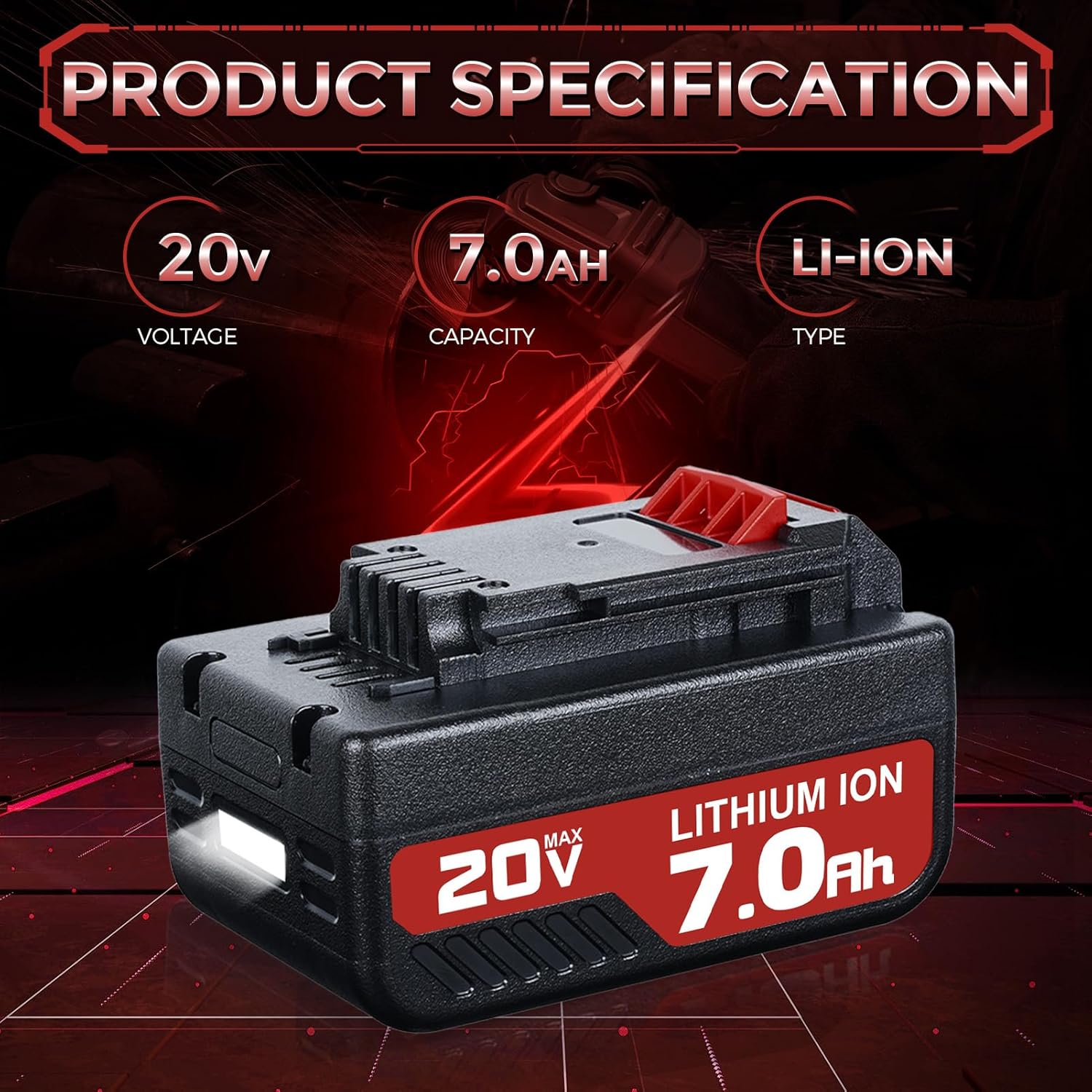 Upgraded 2Pack PCC685L 7.0Ah Replacement for Porter Cable 20V Battery Compatible with Porter Cable Battery PCC680L PCC682L PCC699L PCC600 PCC640 PCC740B PCC601LA Cordless Power Tools