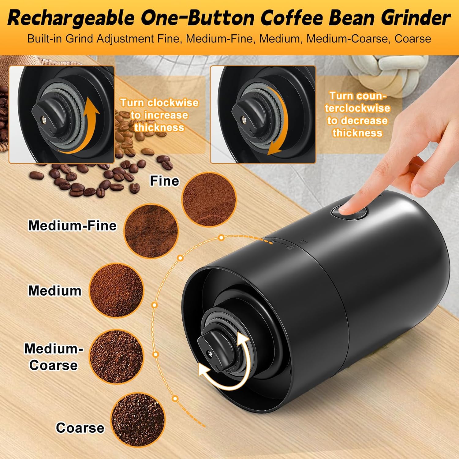 Cordless Coffee Maker for Dewalt 20V Max Battery (No Battery), Portable Drip Coffee Machine with Electric Coffee Grinder and Coffee Cup, for RV, Camping, Travel