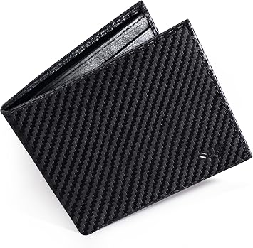 Full Grain Genuine Leather Wallet for Men, Handcrafted Travel Wallet, Minimalist Mens Slim Bifold Wallet, Anti-Theft RFID Blocking Wallet for Mens, Bi-fold - Carbon