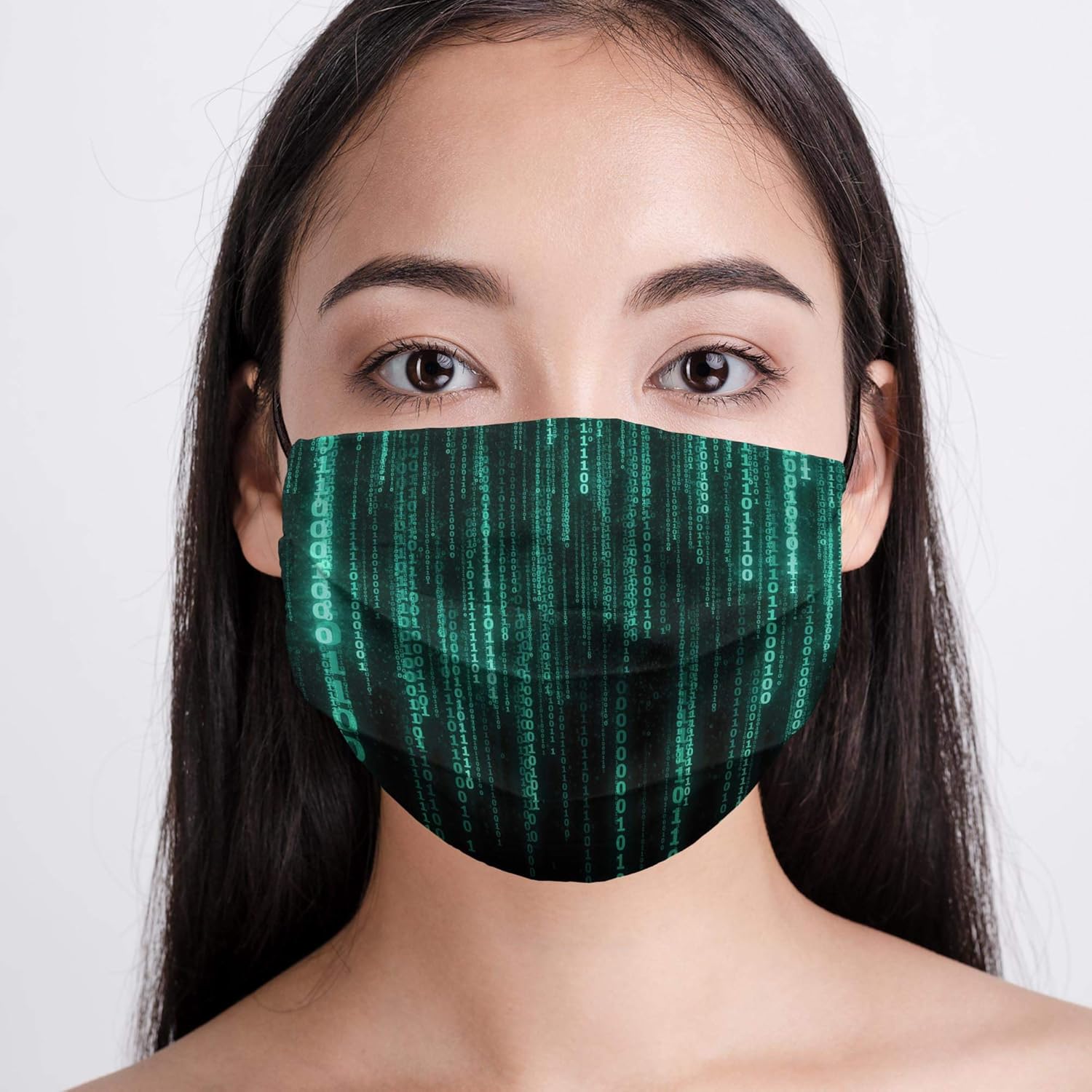 Cool Bedding Matrix Face Mask, Green Face Cover