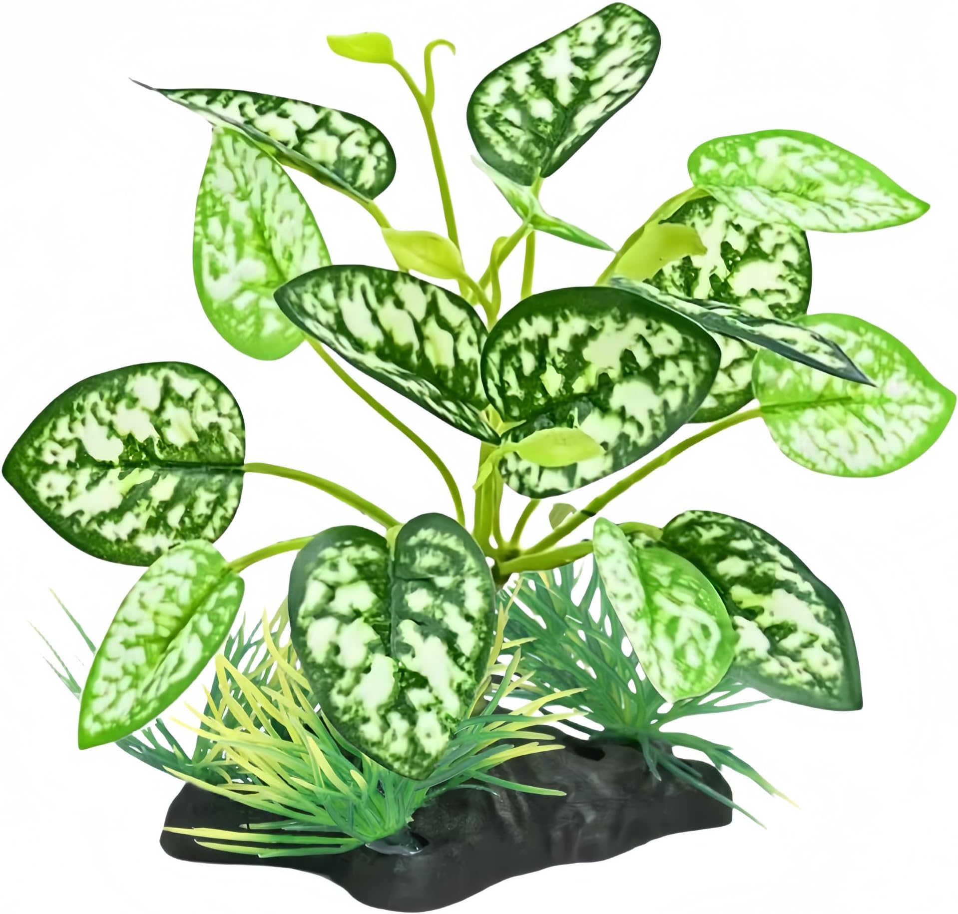 Reptile Artificial Plants, Terrarium Plants Decorations Supplies, Amphibian Habitat Hideout Tank Accessories, Rainforest Ground Plant (E)
