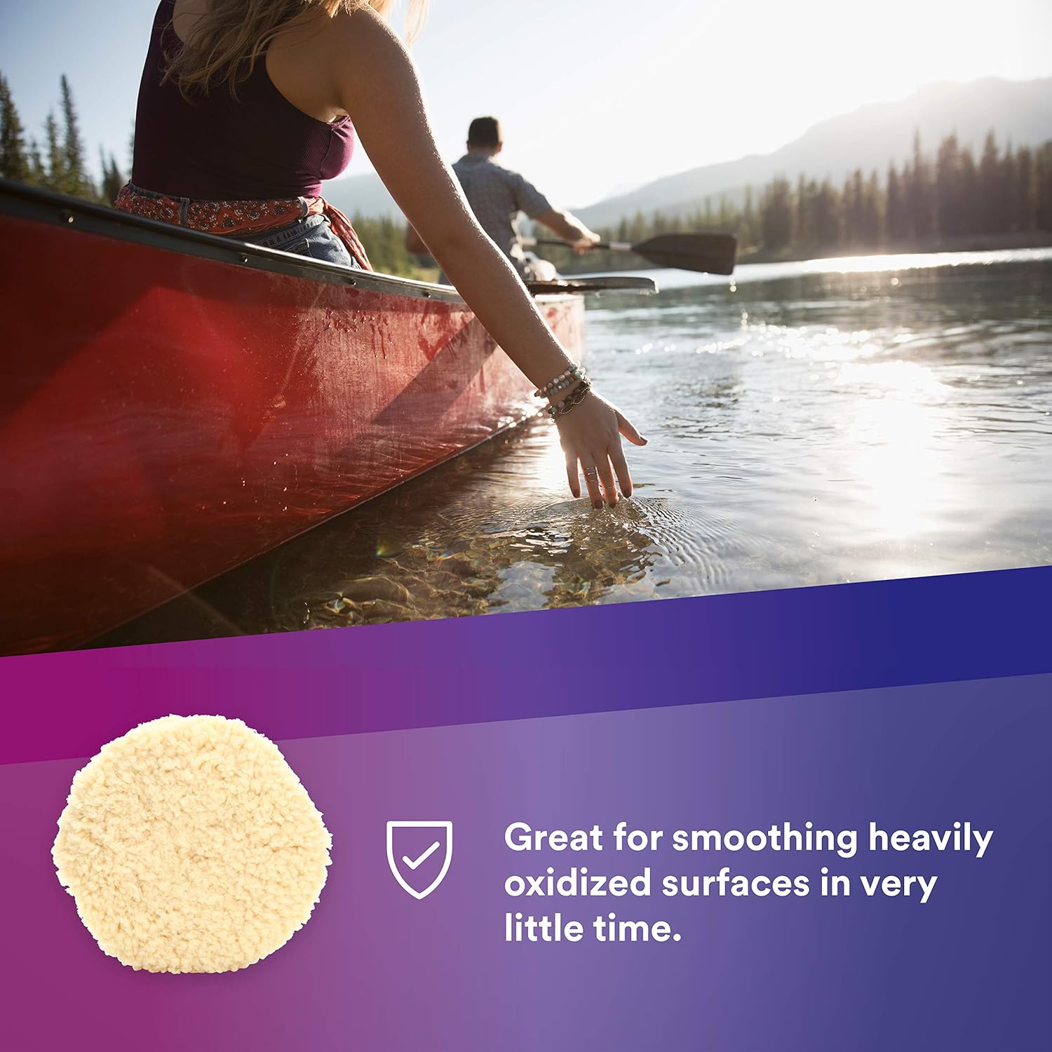 3M Wool Compounding Pad, 33280, 9 in, Double Sided, Used for Boats, Cars, Trucks and RVs, 1 Pad - Image 3