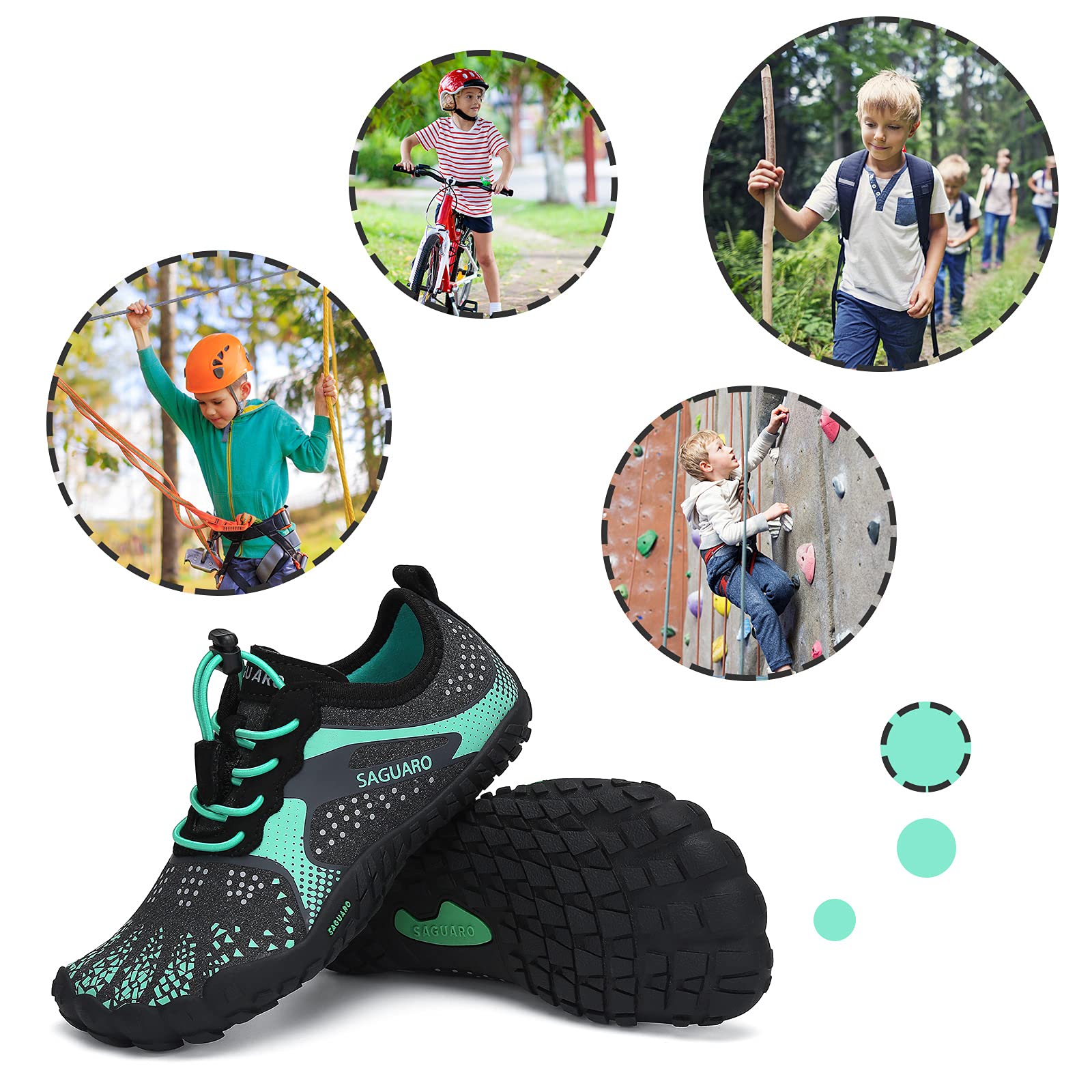 SAGUARO Niños Calzado Descalzos Zapatillas de Trail Niñas Transpirables Minimalistas Zapatillas de Deporte, 24-36 EU — view 7
