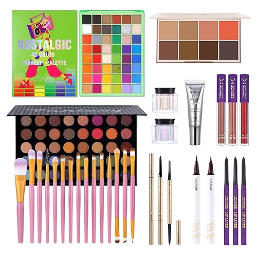 Miniatura 2 de Juego de maquillaje profesional, kit de maquillaje todo en uno, juego de regalo de belleza navideña, kit completo de cosméticos para mujeres y