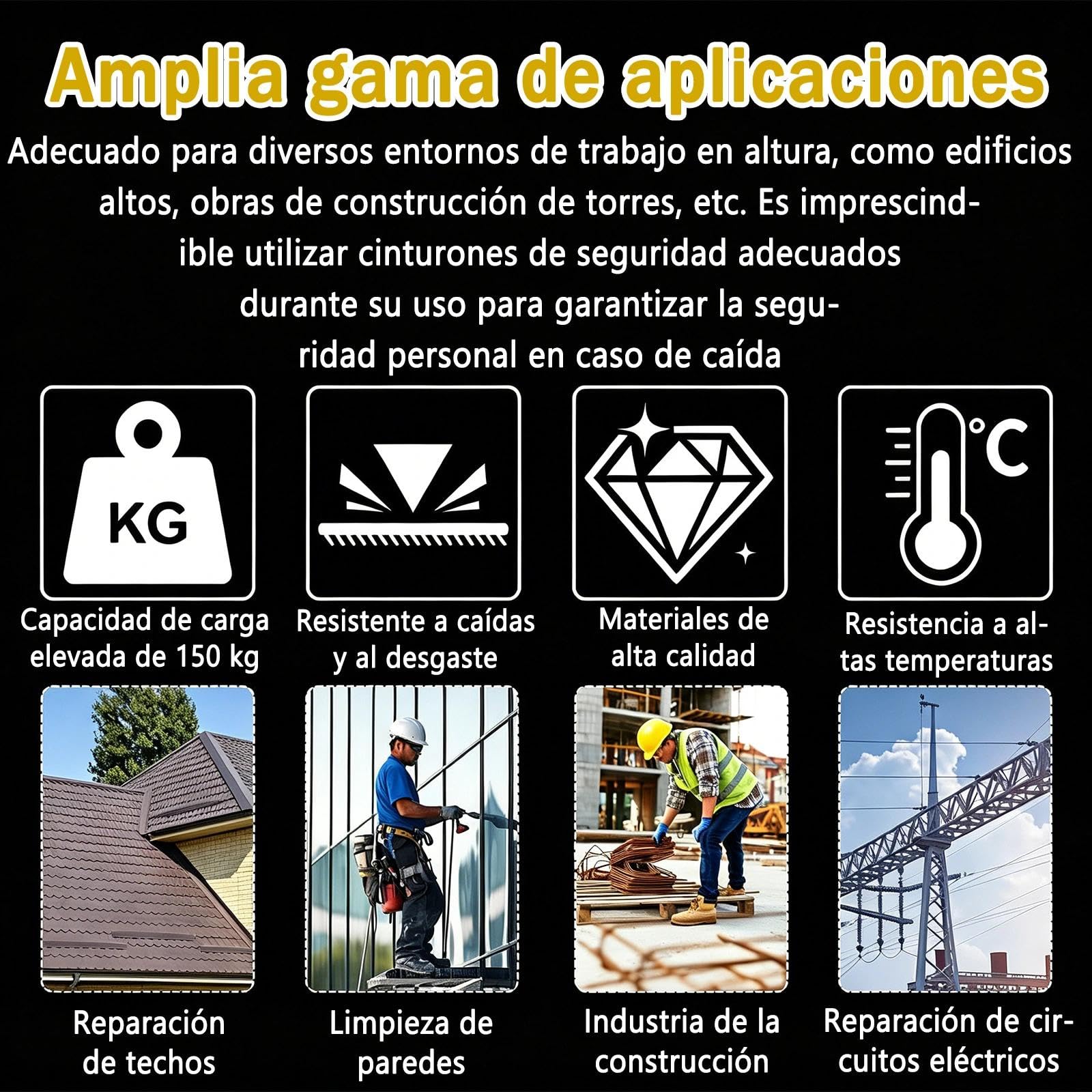 Arnes Linea de Vida Retráctil Tejado, 10m Dispositivo Anticaidas Retráctil Seguridad para Trabajos en Altura, Arnés de Seguridad Anticaídas Retráctil con Gancio Autobloccante(Verde,10m)