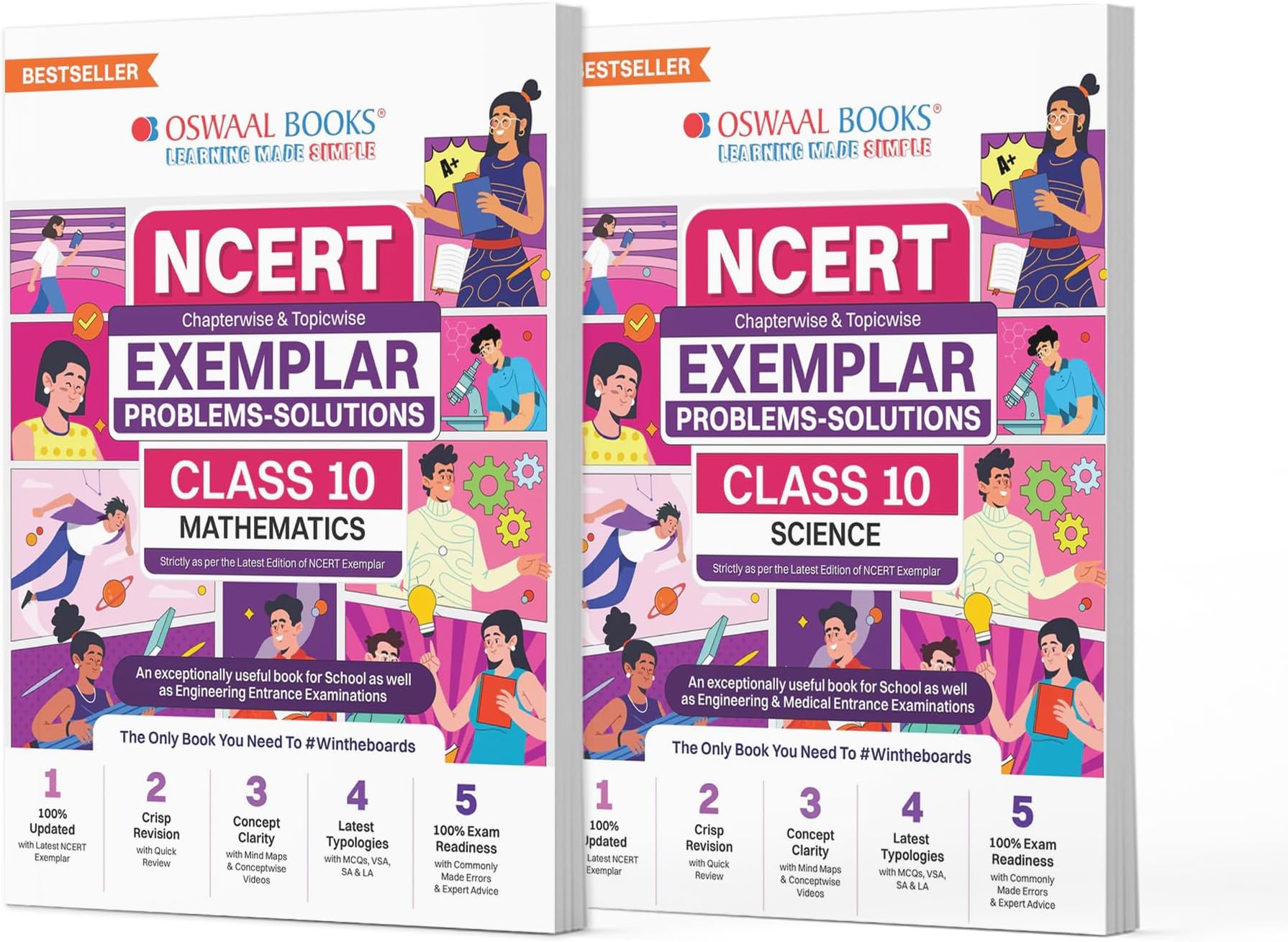 Oswaal NCERT Exemplar (Problems - Solutions) Class 10 Mathematics & Science (Set of 2 Books) For Latest Exam