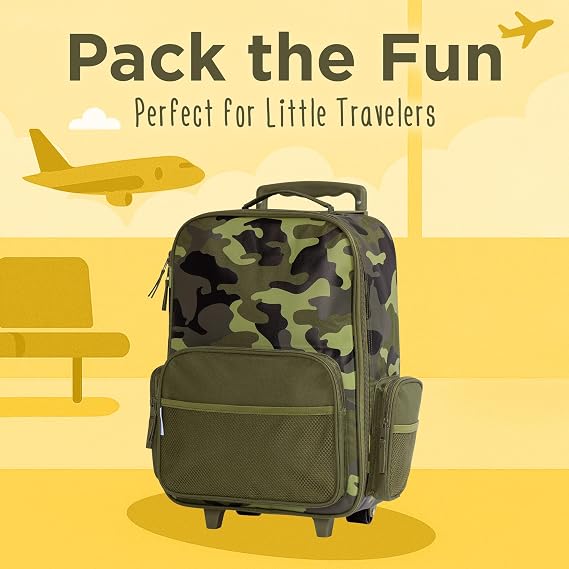Stephen Joseph Kids Classic Rolling Luggage, Kids Luggage, Toddler Rolling Travel Carry On, Kids Suitcase with wheels,