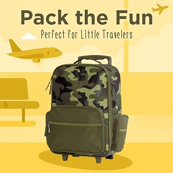 Stephen Joseph Kids Classic Rolling Luggage, Kids Luggage, Toddler Rolling Travel Carry On, Kids Suitcase with wheels,