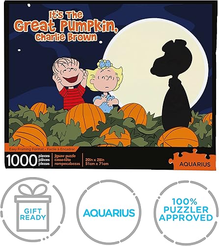 Miniatura 7 de Aquarius Peanuts - Rompecabezas de gran calabaza (1000 piezas), coleccionables, sin deslumbramiento, 20 x 28 pulgadas