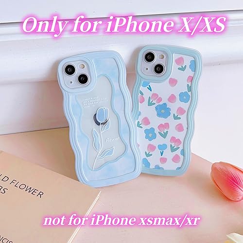 Miniatura 3 de Funda compatible con iPhone XXS10 con diseño floral para mujeres y niñas, diseño estético de flores onduladas, suave a prueba de golpes, para XXS de