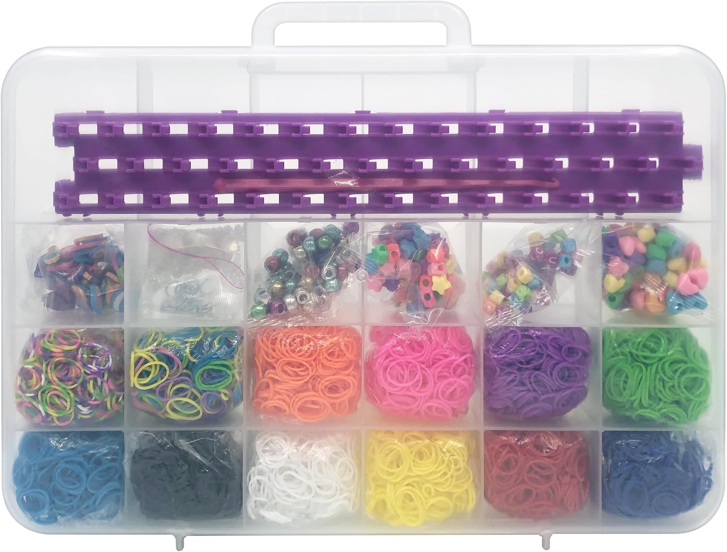 Lexibook, Studio Elastique CRLOOM7 Giant Loom Set All in One Blue Green Red Yellow Orange Pink Purple Black