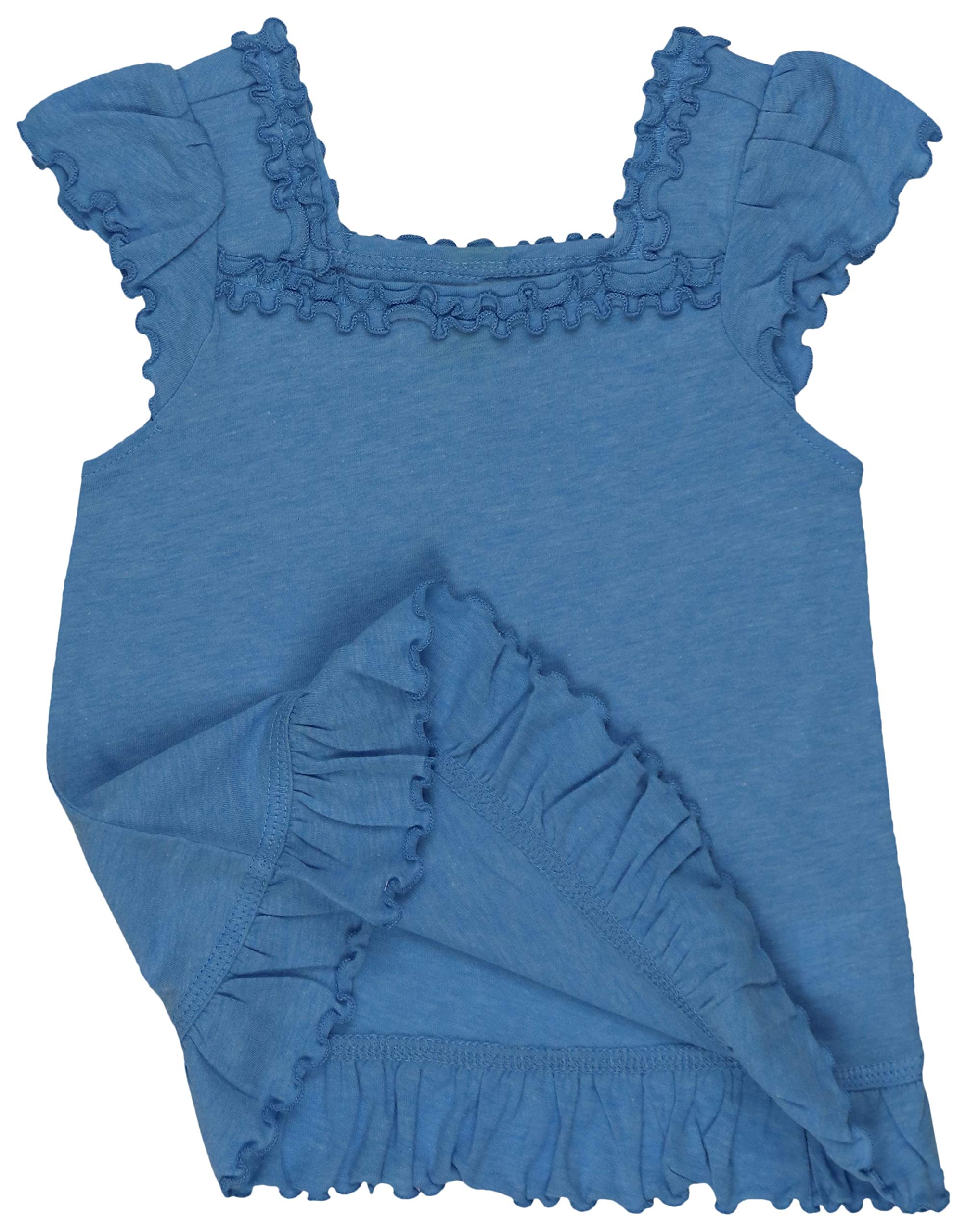 ToBeInStyle - Blusa de manga revoloteada para niña - azul - 12 meses