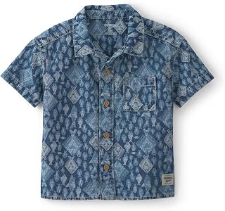 Boys Short Sleeve Woven Buttonfront Shirt