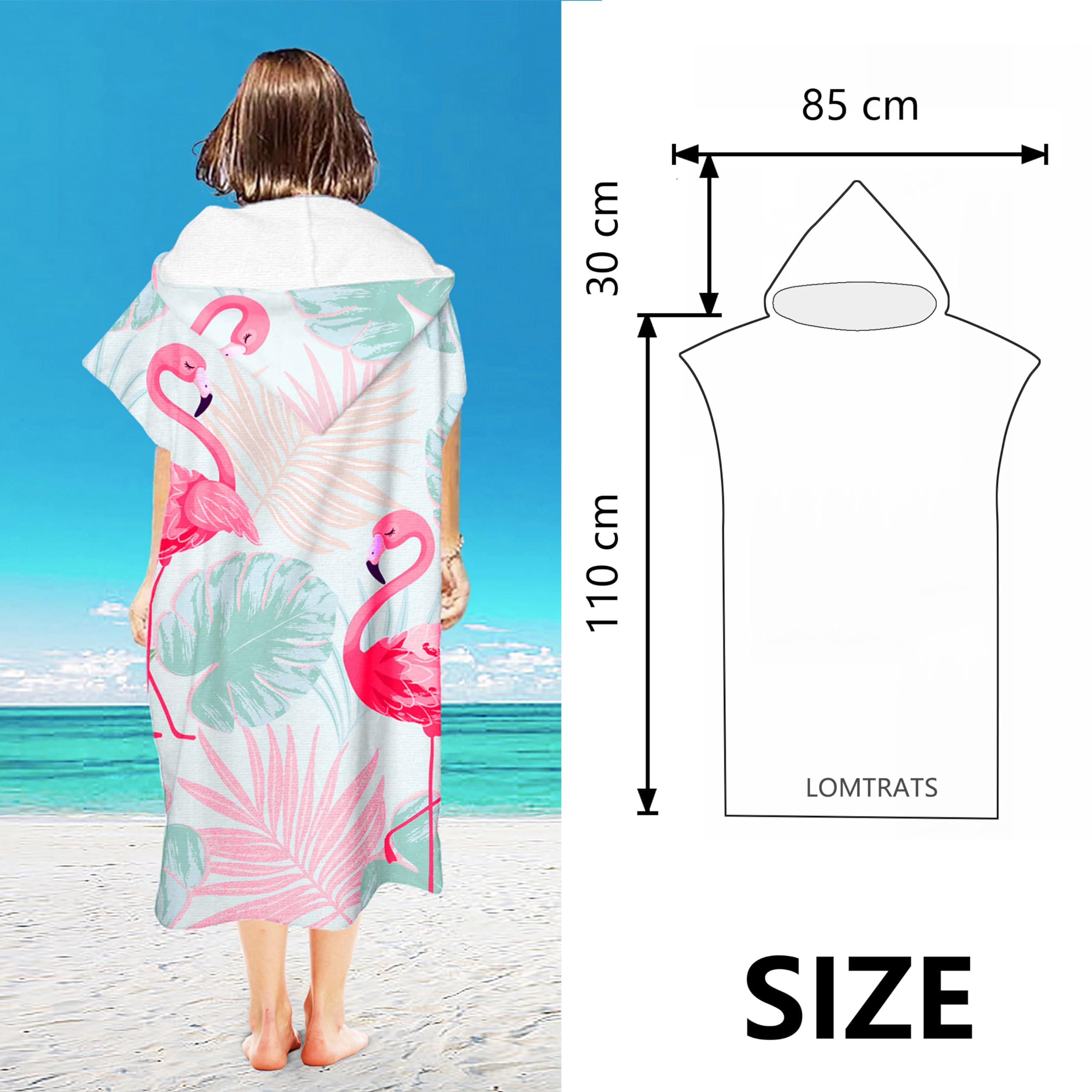 LOMTRATS Quick-drying Surf Poncho, Changing Towel, Bathrobe - Image 3